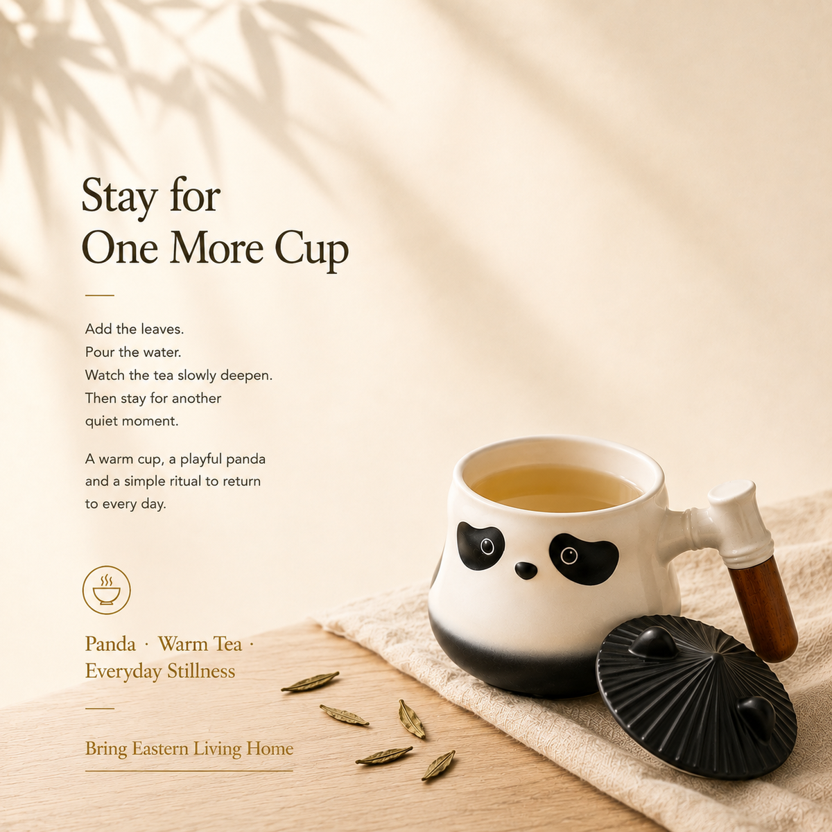 Panda Ceramic Infuser Mug with Lid – 350 mL