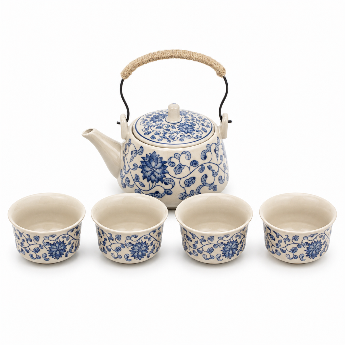 Thousand Li Landscape Tea Set – Teapot, 4 Cups & Tray