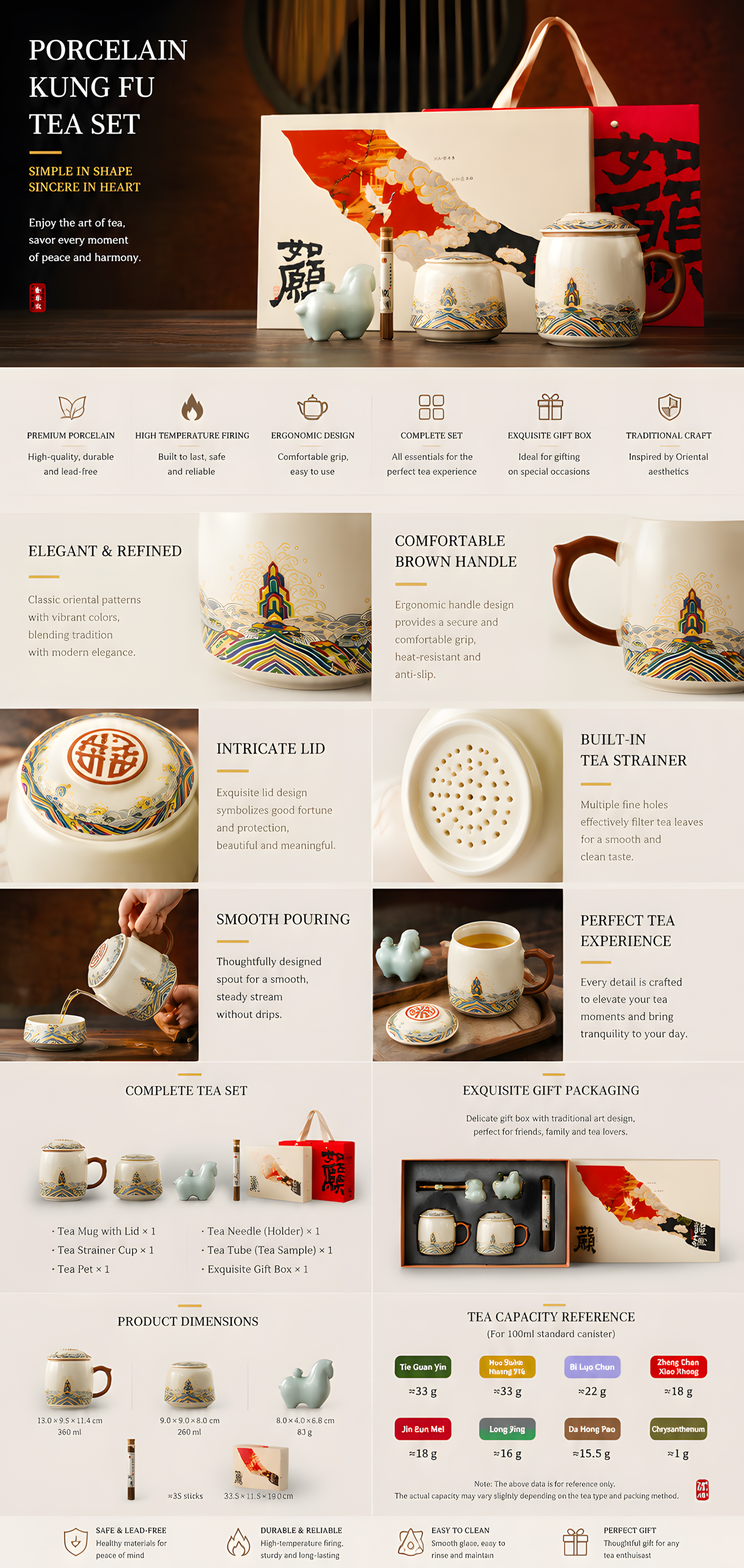 Exquisite Chinese Tea Mug Gift Set™ – Ceramic Tea Cup Collection with Gift Box