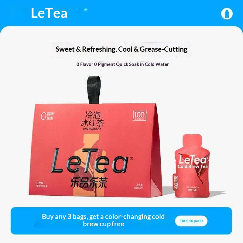 LeTea Cold Brew Black Tea – Smooth Chinese Black Tea | Refreshing Oriental Wellness Tea for Daily Hydration