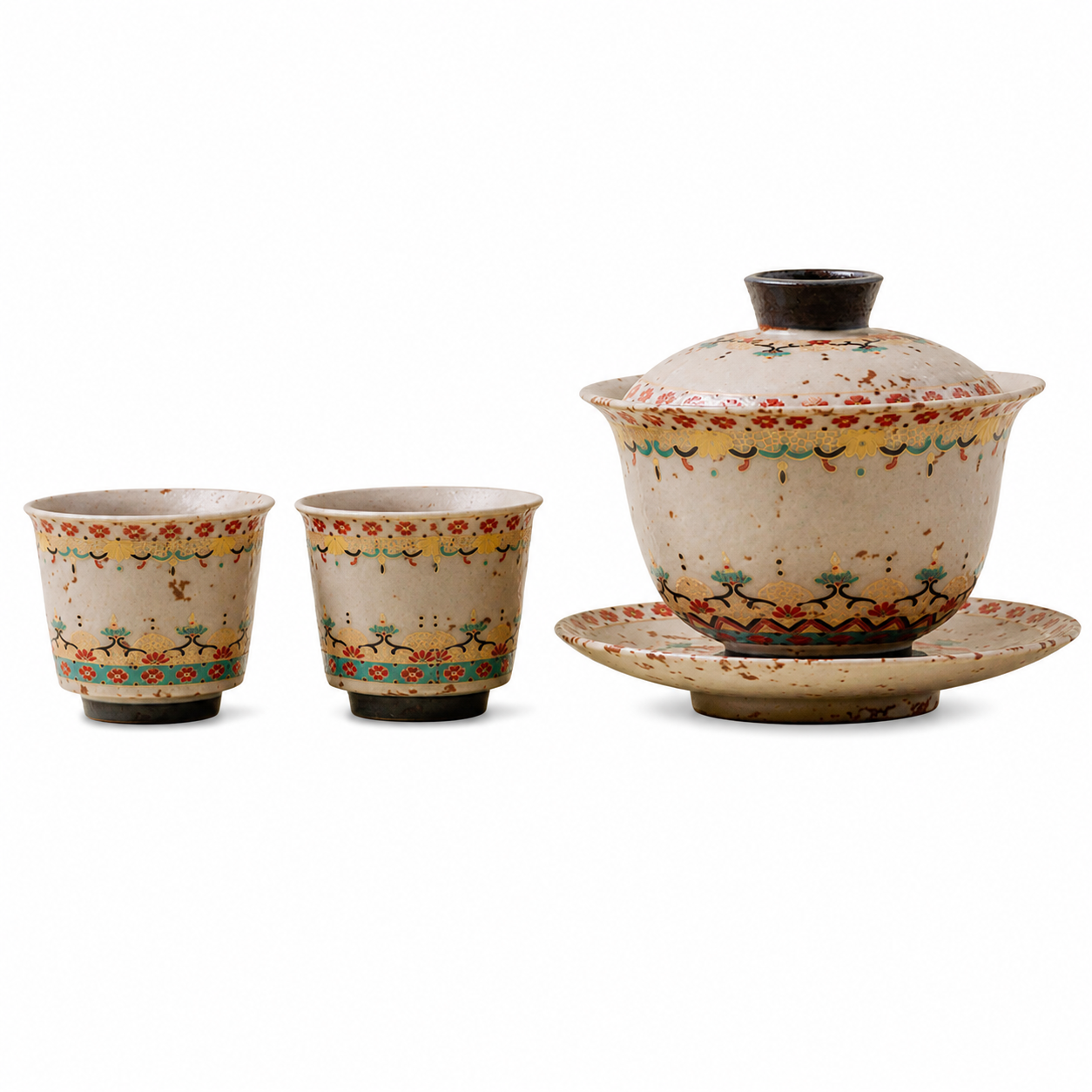 Vintage Floral Porcelain Gaiwan Tea Set™