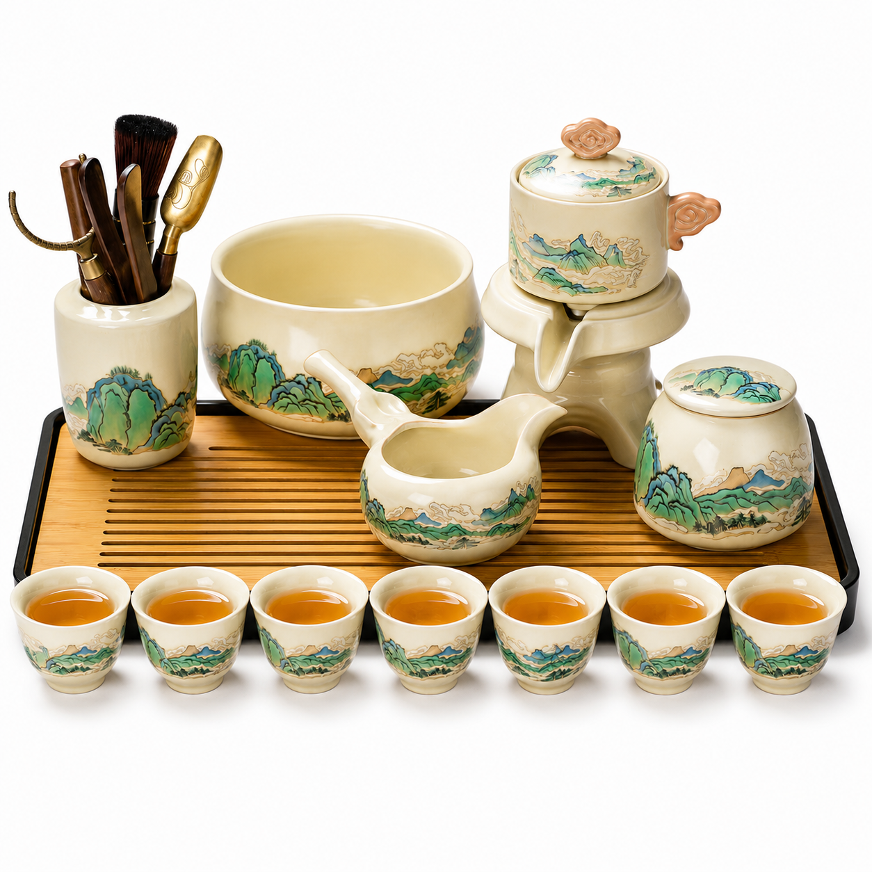 Emerald Landscape Automatic Gongfu Tea Ceremony Set