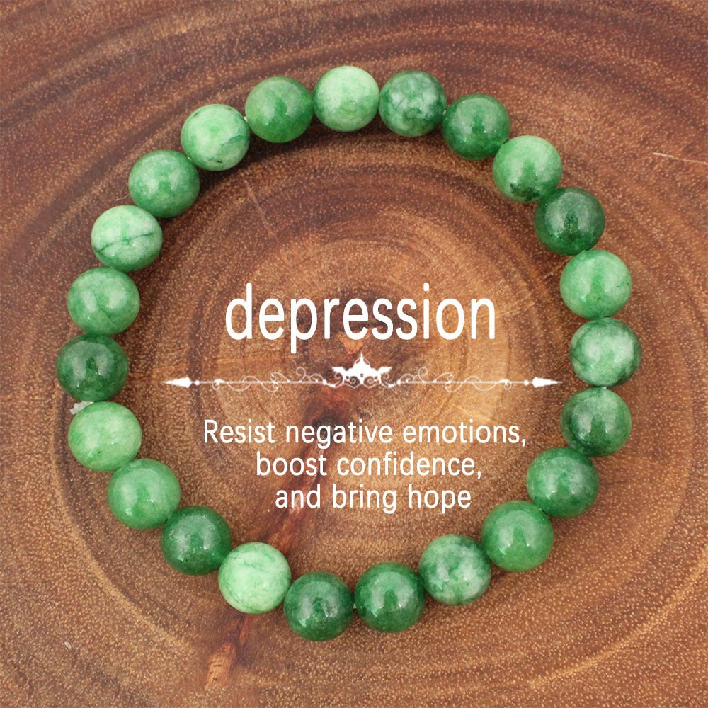 2pcs Anxiety Disorder Relief Bracelet - Green Aventurine for Emotional Balance, Confidence, Hope & Negative Emotion Relief