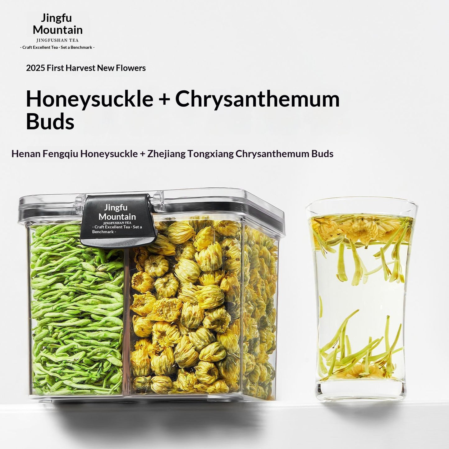 Honeysuckle & Chrysanthemum Flower Tea – Chinese Herbal Floral Tea for Cooling Wellness, Relaxation, Detox & Oriental Tea Rituals