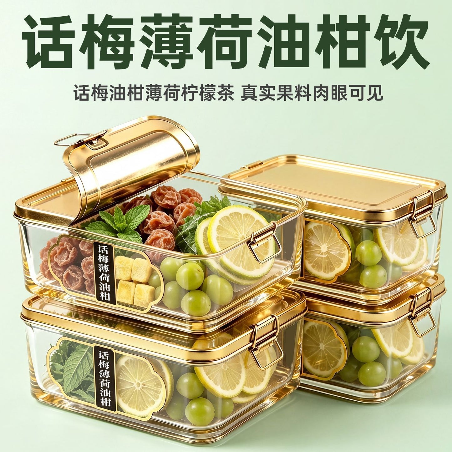 Mint Lemon Plum Fruit Tea – Freeze-Dried Lemon Mint Wellness Drink for Summer Hydration & Refreshing Iced Tea
