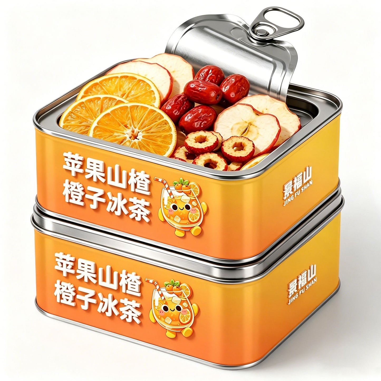 Apple Hawthorn Orange Iced Tea – Freeze-Dried Fruit Tea Blend for Summer Wellness Hydration & Refreshing Cold Brew Drinks