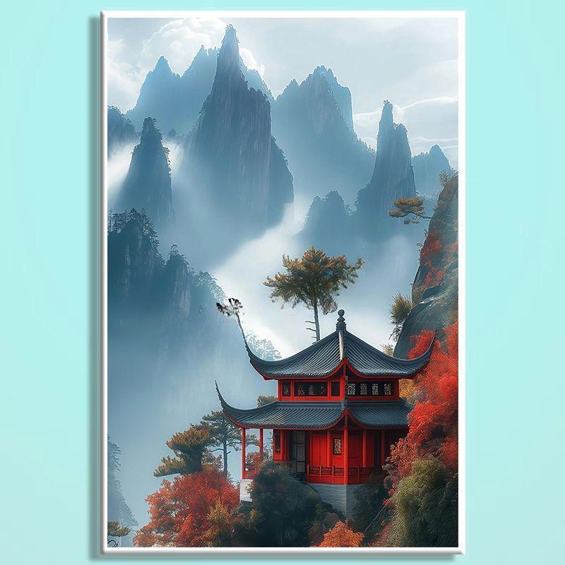 Imperial Palace Wooden Jigsaw Puzzle – Chinese Palace Landscape Puzzle, Oriental Fantasy Art Puzzle, Relaxing Mindfulness Home Decor Gift HC001