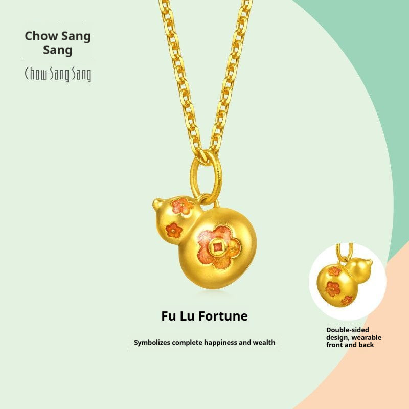 24K Gold Lucky Wulu Pendant – Oriental Prosperity & Wealth Charm Jewelry