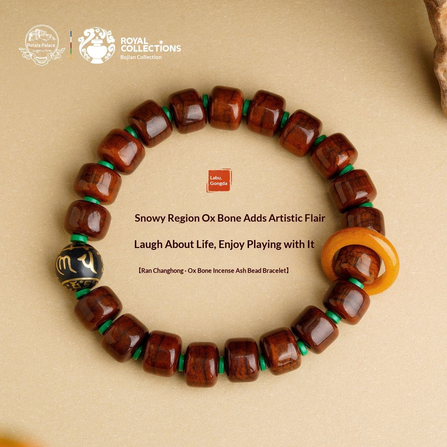 Potala Palace Yak Bone Bracelet – Tibetan Spiritual Mala Beads, Himalayan Healing Jewelry, Vintage Tibetan Culture Wrist Bracelet, Zen Energy Protection Bracelet