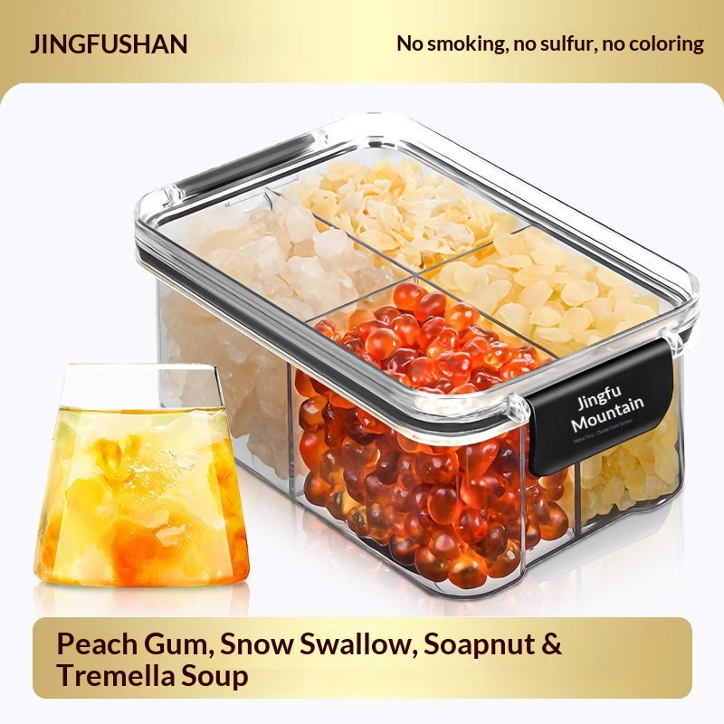 Premium Peach Gum, Snow Swallow, Silver Ear & Saponin Rice Dessert Soup – Chinese Wellness Beauty Nourishment Blend