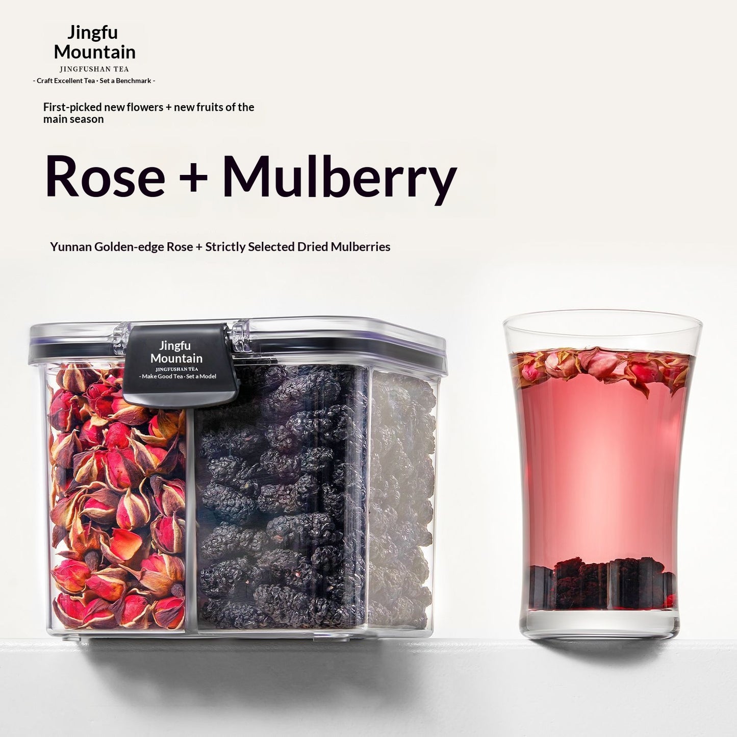 Premium Rose & Mulberry Wellness Tea – Oriental Beauty Herbal Flower Tea Blend for Daily Self-Care & Relaxation