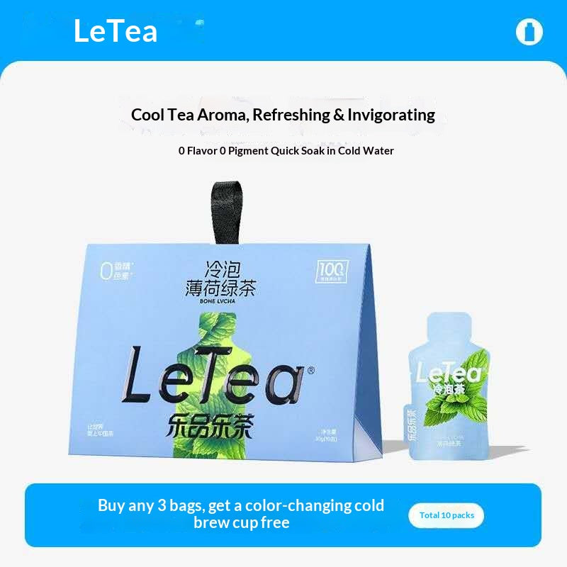 LeTea Mint Green Tea Cold Brew – Refreshing Herbal Green Tea | Cooling Wellness Tea for Calm Energy & Hydration