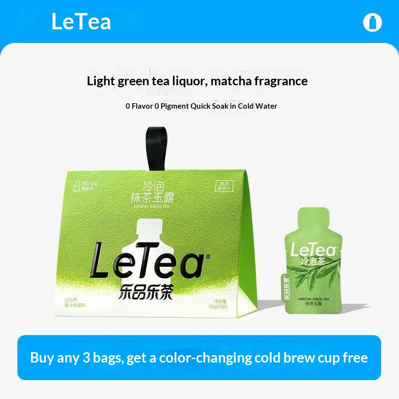 LeTea Matcha Green Tea Cold Brew Tea Bags – Premium Japanese-Style Matcha Wellness Tea | Oriental Healing & Healthy Hydration Drink