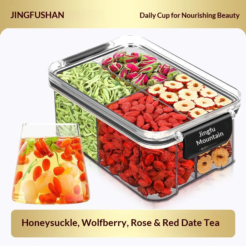 Beauty Herbal Tea Blend – Honeysuckle, Goji Berry, Rose & Red Date Wellness Tea for Daily Glow & Self-Care