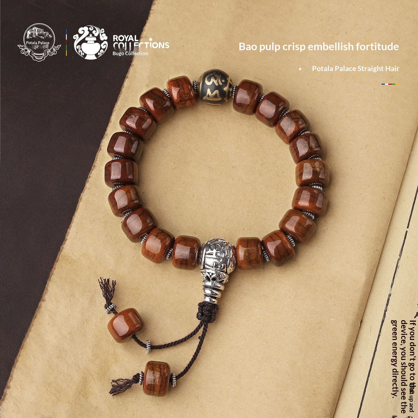 Tibetan Yak Bone Fortune Bracelet – Potala Palace Inspired Prayer Beads, Six-Word Mantra Wrist Mala, Zen Healing Lucky Charm Bracelet