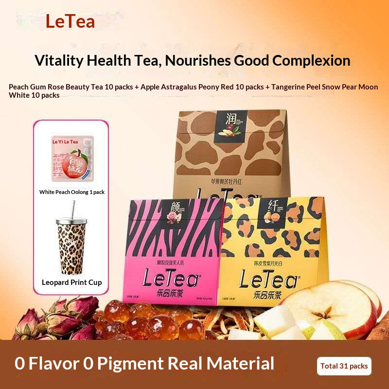 LeTea Apple Astragalus Wellness Tea – Oriental Herbal Red Tea for Energy, Beauty & Autumn Winter Nourishment | Traditional Chinese Wellness Tea Bags