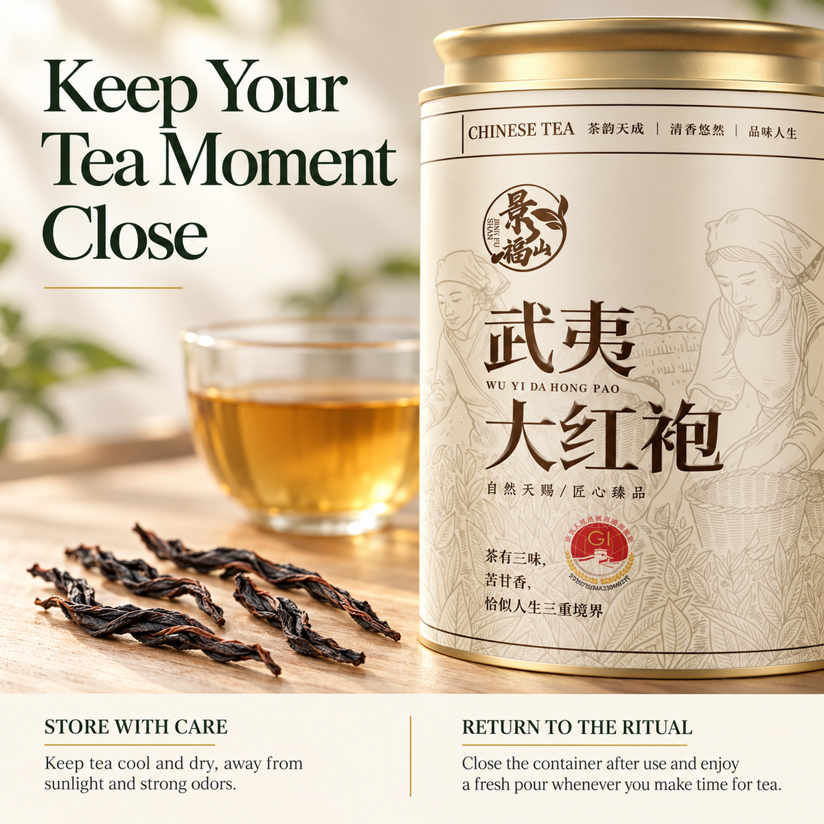Wuyi Da Hong Pao Rock Oolong Tea – Chinese Loose Leaf Tea 125 g