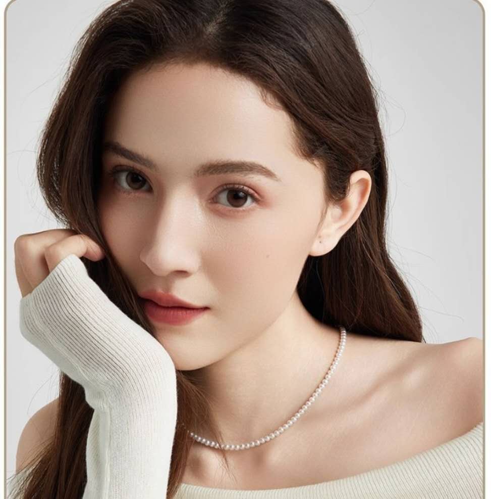 Luxury Freshwater Pearl Necklace – Elegant S925 Silver Pearl Choker for Women, Timeless Quiet Luxury Jewelry, Natural Pearl Bridal Gift