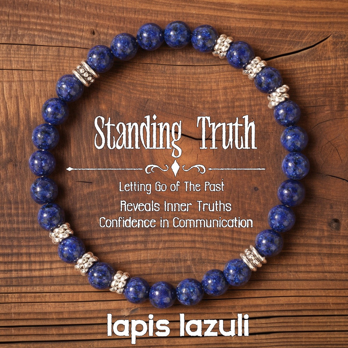2pcs Lapis Lazuli Bracelet - Standing Truth | Throat Chakra Healing Jewelry for Communication, Inner Wisdom & Self Expression