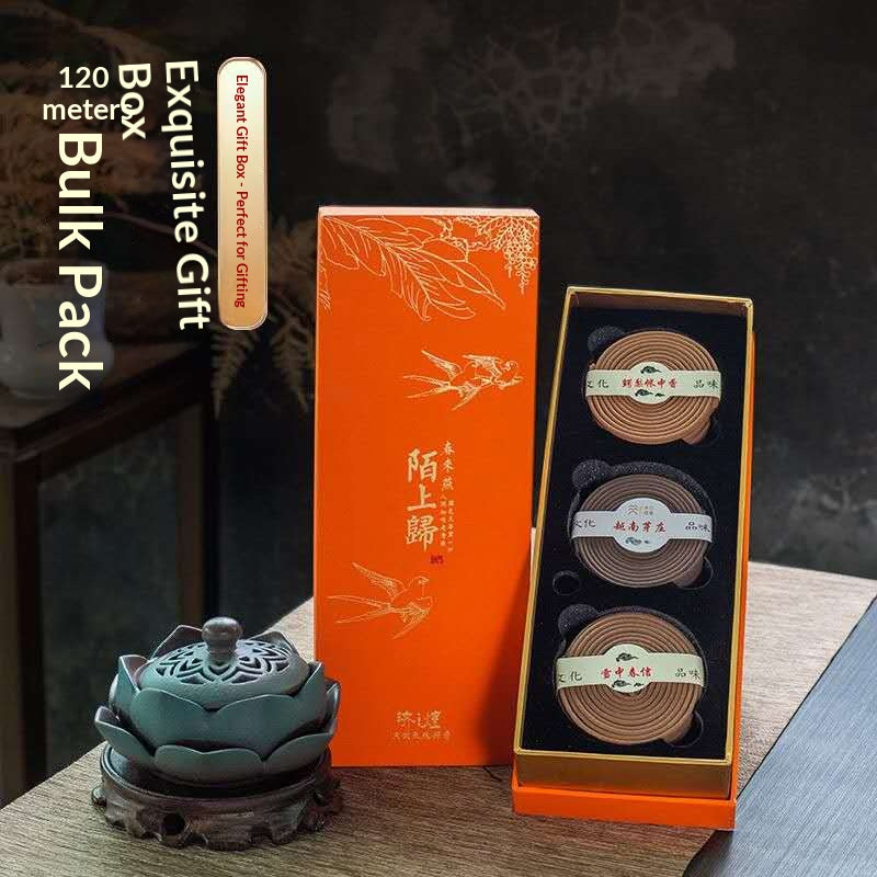 Oriental Incense Coil Set – Osmanthus, Plum Blossom & Sandalwood Healing Aroma