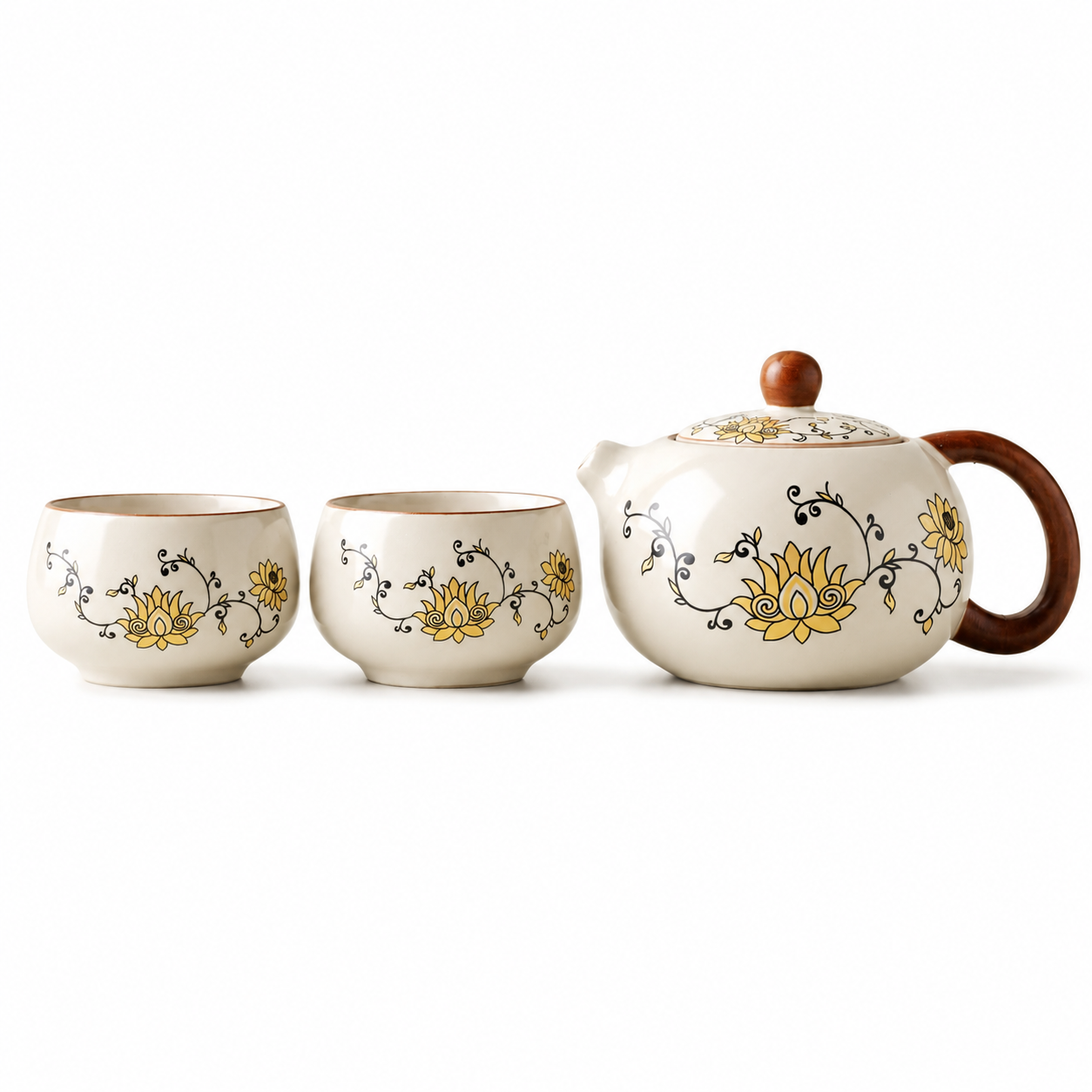 Lotus Harmony Ceramic Teapot Set™