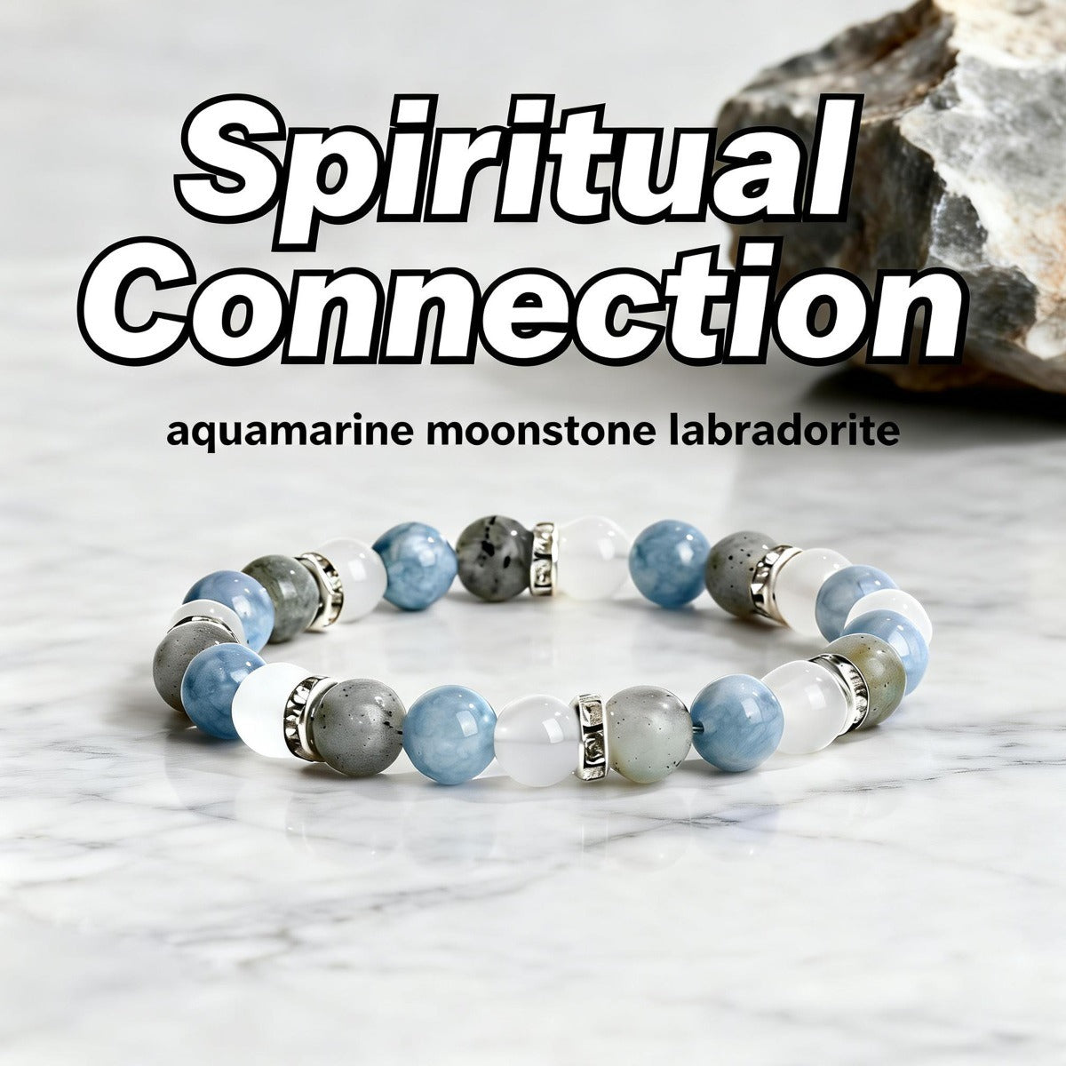 Spiritual Connection Crystal Bracelet™ | Aquamarine Moonstone Labradorite Bracelet