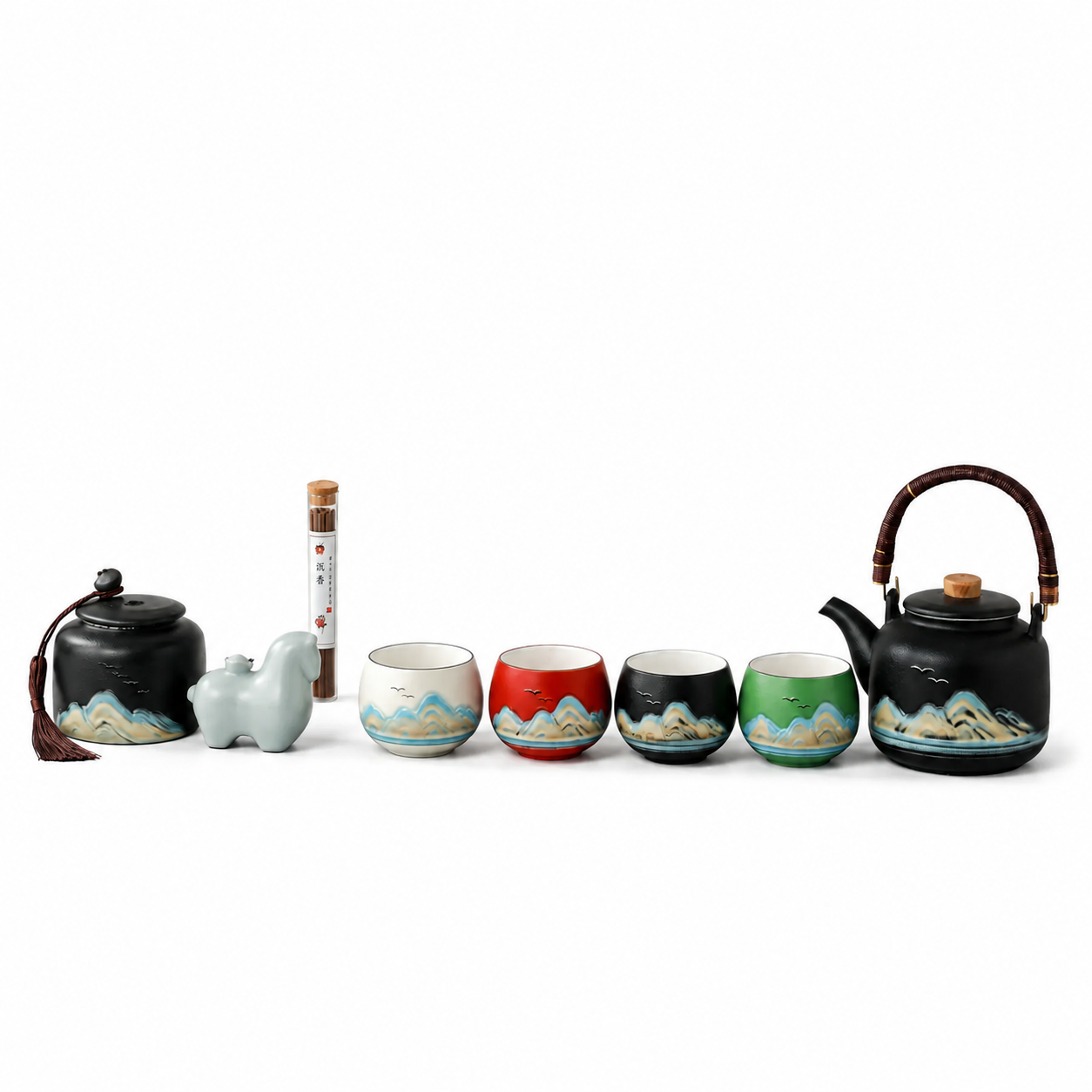 Mountain Harmony Ceramic Tea Set™ – Traditional Chinese Tea Gift Collection
