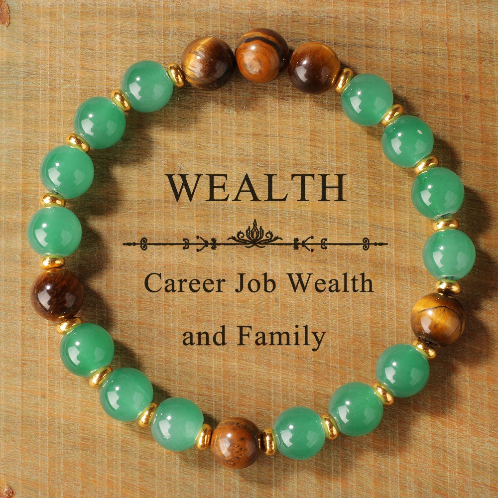 Wealth & Prosperity Crystal Bracelet™ | Green Aventurine & Tiger Eye Bracelet