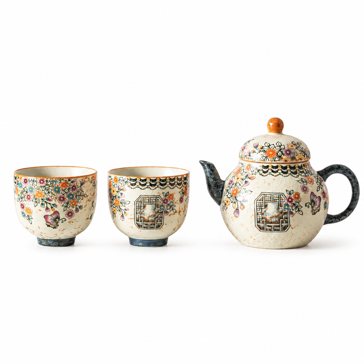 Vintage Floral Ceramic Teapot Set™