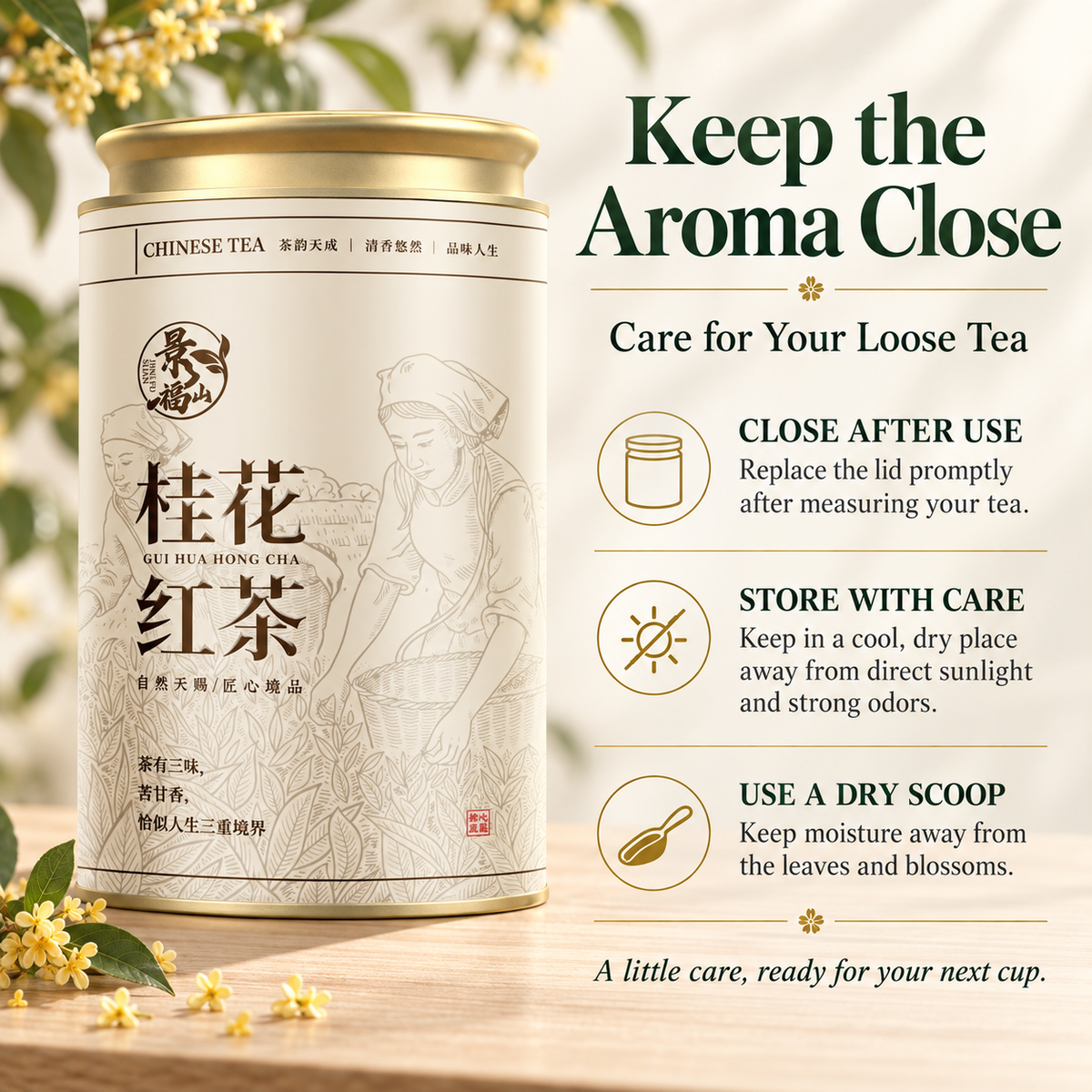 Osmanthus Black Tea – Floral Chinese Loose Leaf Tea 150 g