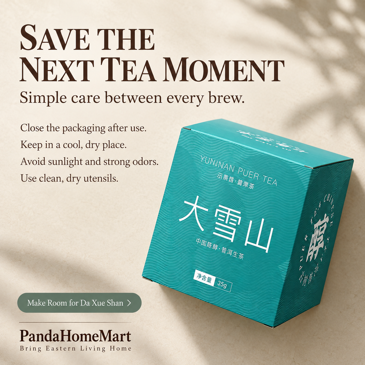 Da Xue Shan Raw Pu-erh Tea – 35 g