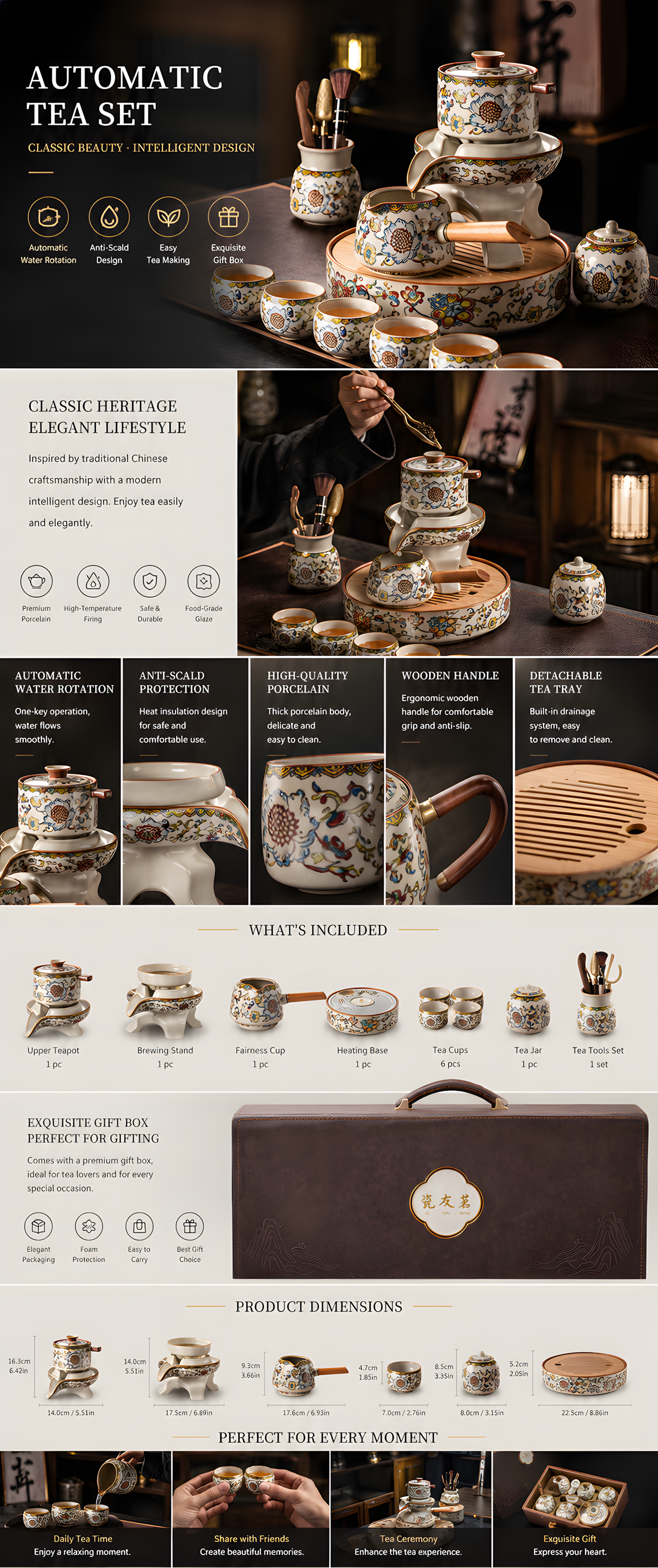 Imperial Floral Gongfu Tea Ceremony Gift Set | Luxury Chinese Tea Set