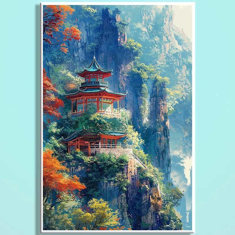 Imperial Palace Wooden Jigsaw Puzzle – Chinese Palace Landscape Puzzle, Oriental Fantasy Art Puzzle, Relaxing Mindfulness Home Decor Gift HC004