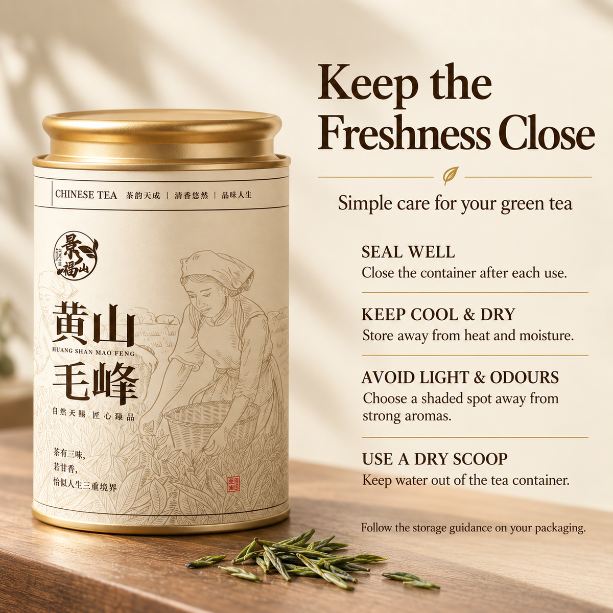 Premium First-Pick Pre-Qingming Huangshan Maofeng Green Tea™ – 75g
