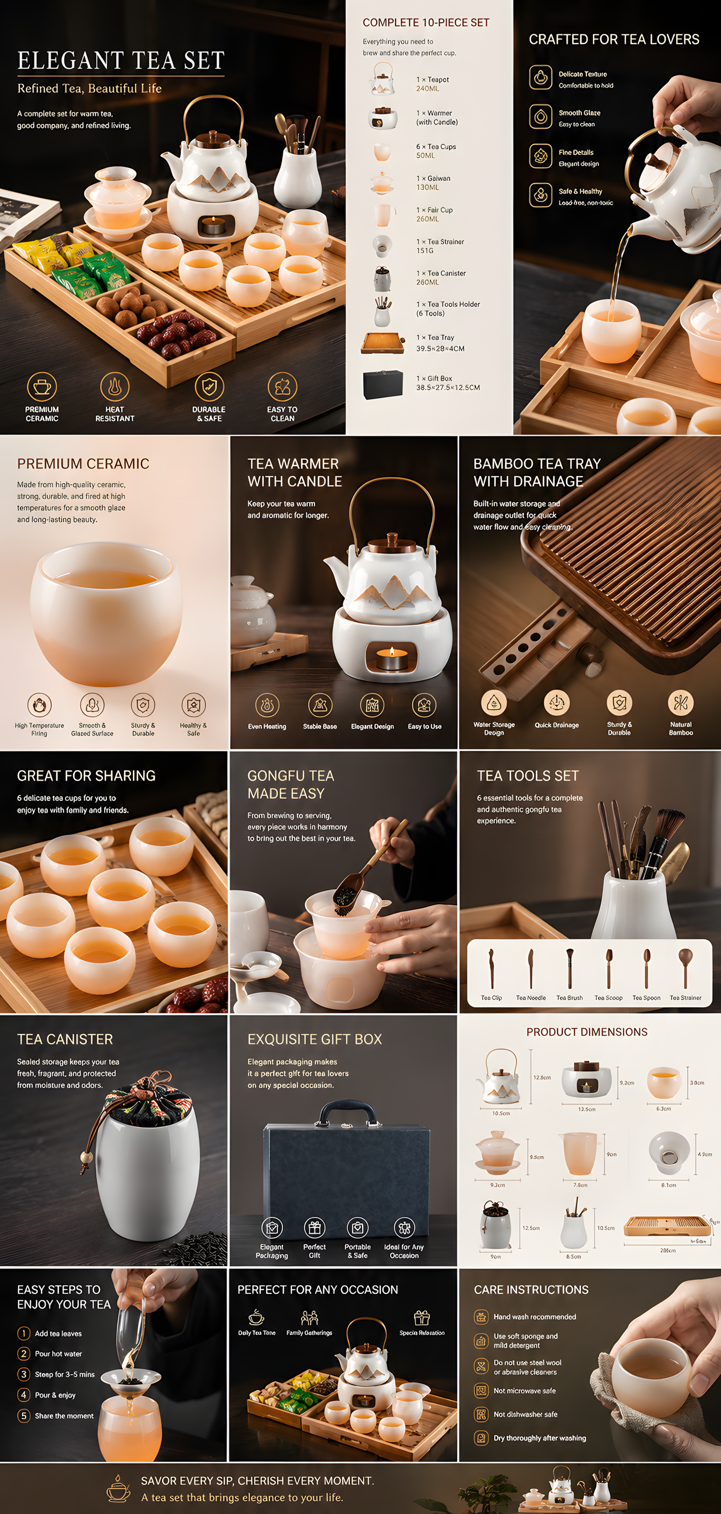 Mountain Serenity Warming Tea Set | Ceramic Tea Gift Set