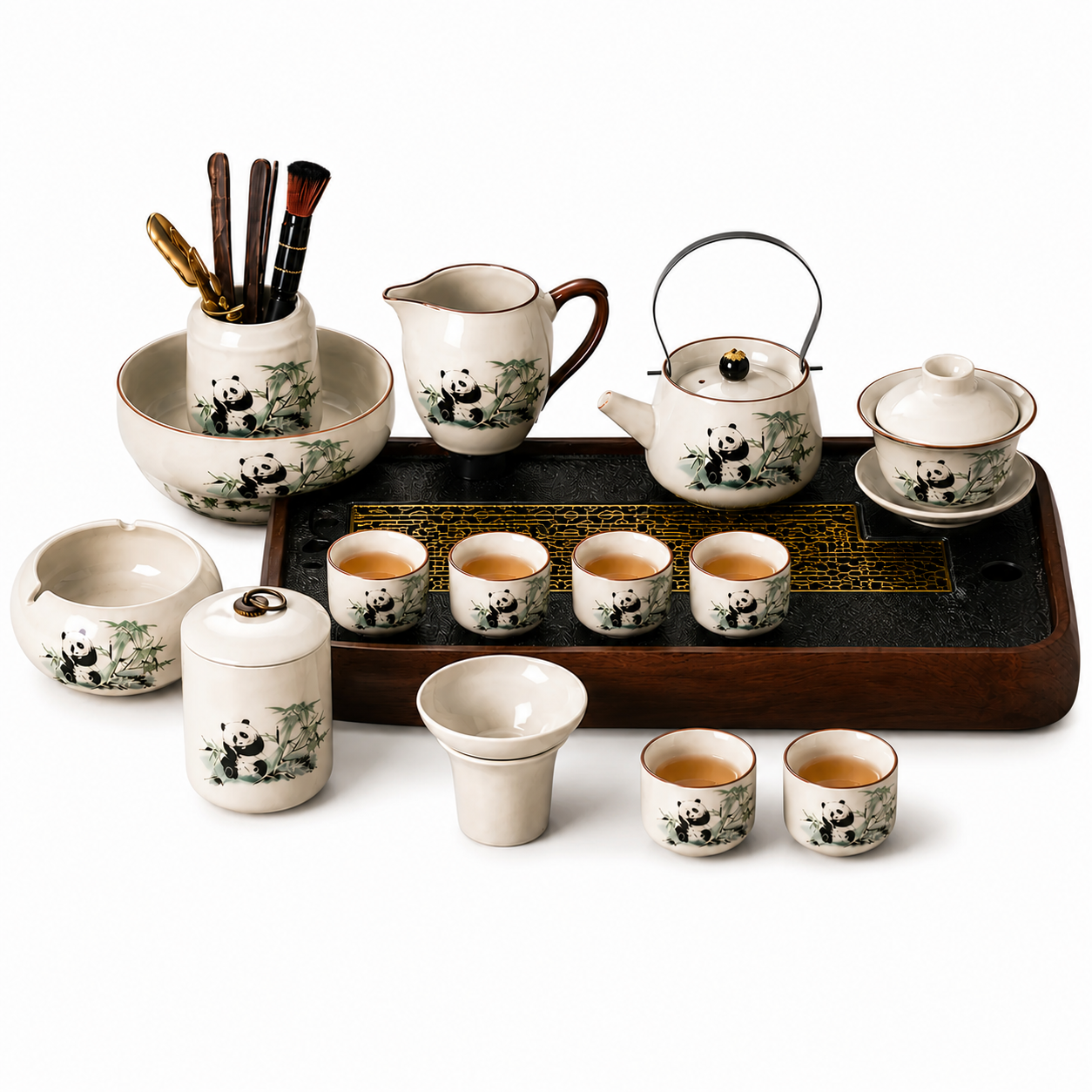 Panda Gongfu Tea Set™ | Chinese Ceramic Tea Ceremony Set with Panda Design & Luxury Gift Case