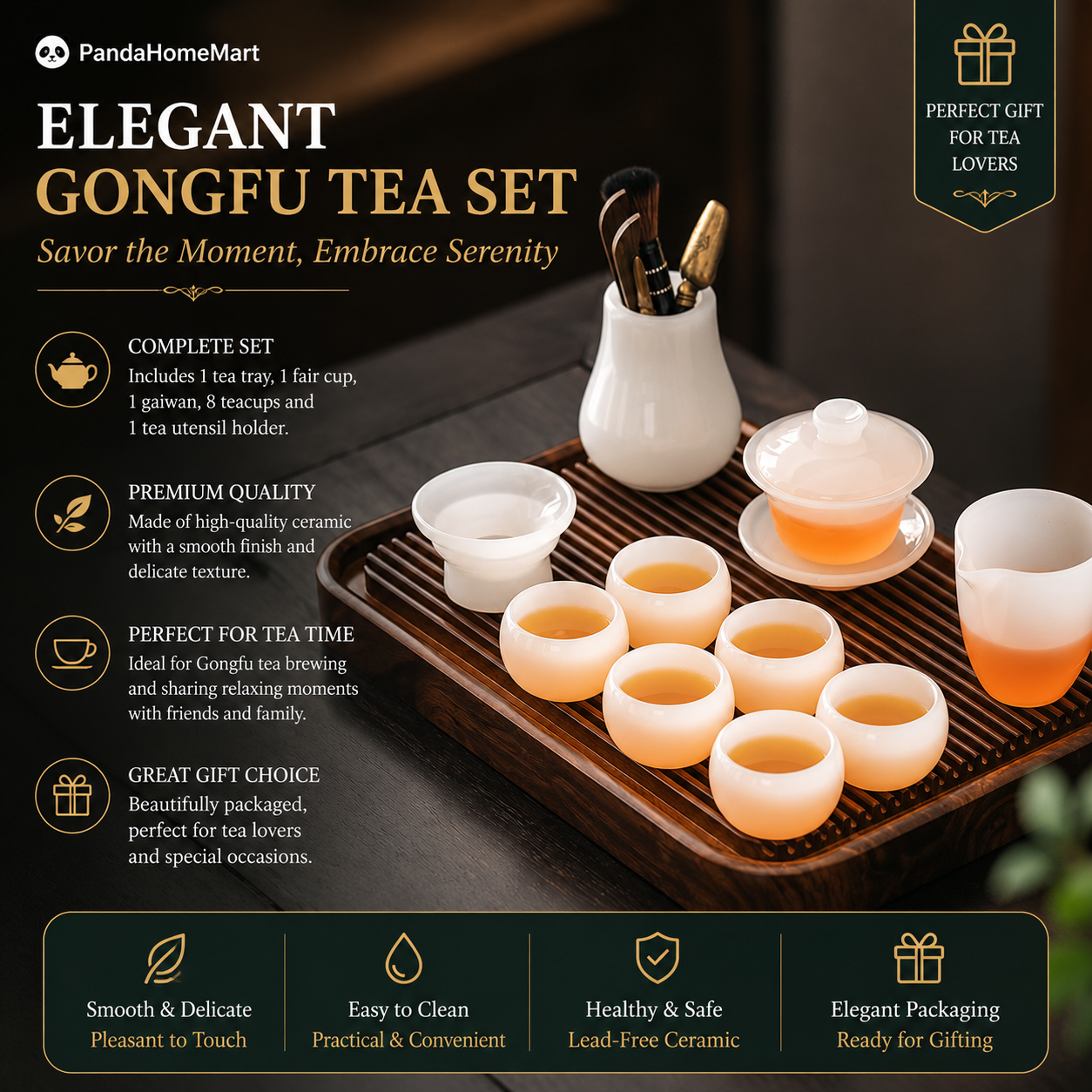 Pure White Serenity Gongfu Tea Ceremony Set™ | Minimalist Chinese Tea Set