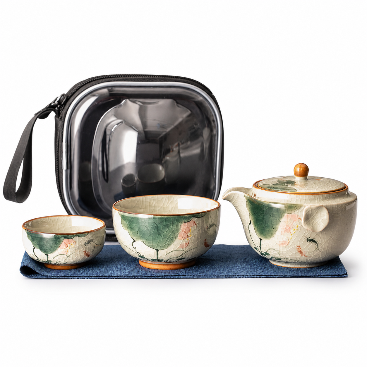 Lotus Bloom Travel Tea Set™ Portable Ceramic Gongfu Tea Set for Tea Anywhere