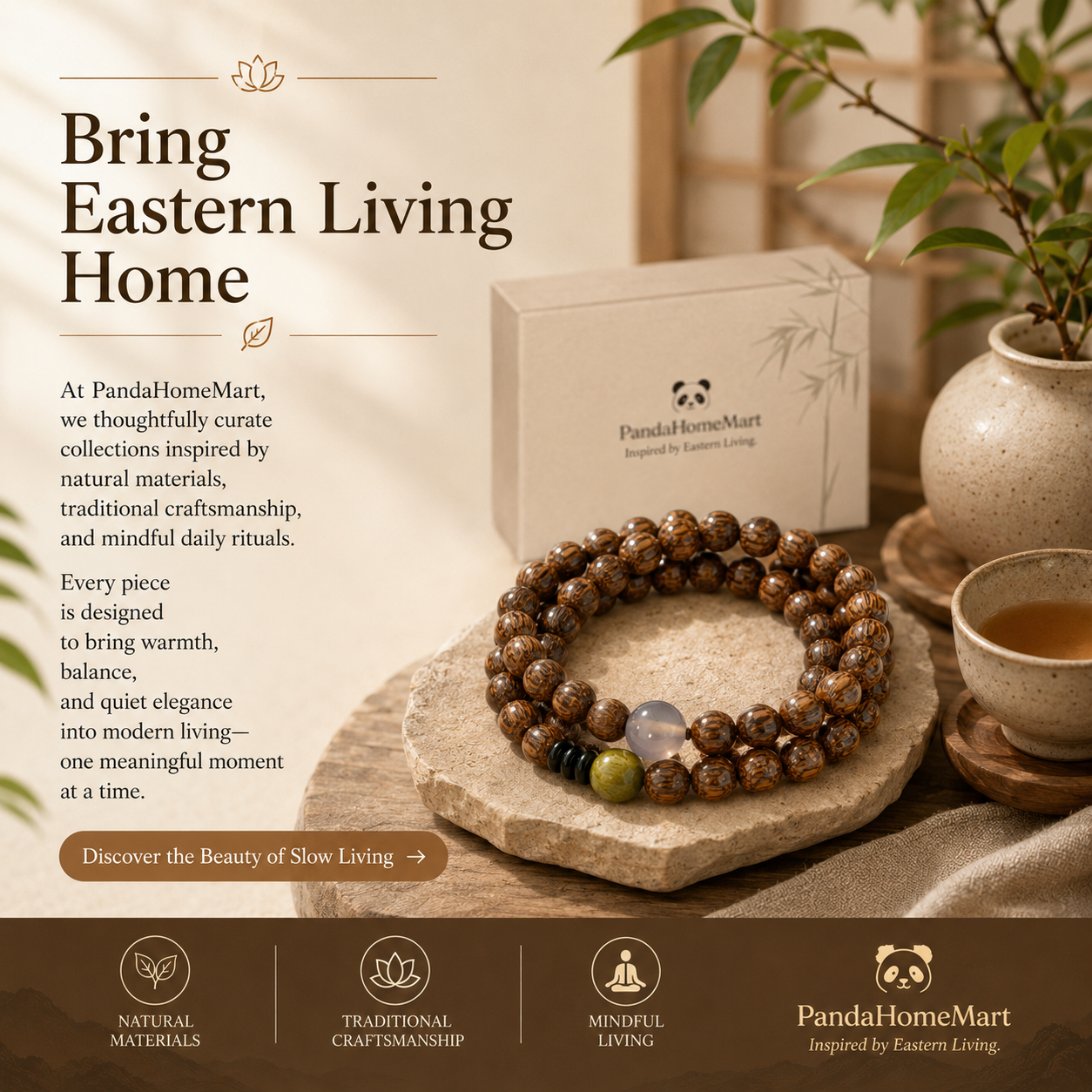 Sandalwood Meditation Mala Bracelet