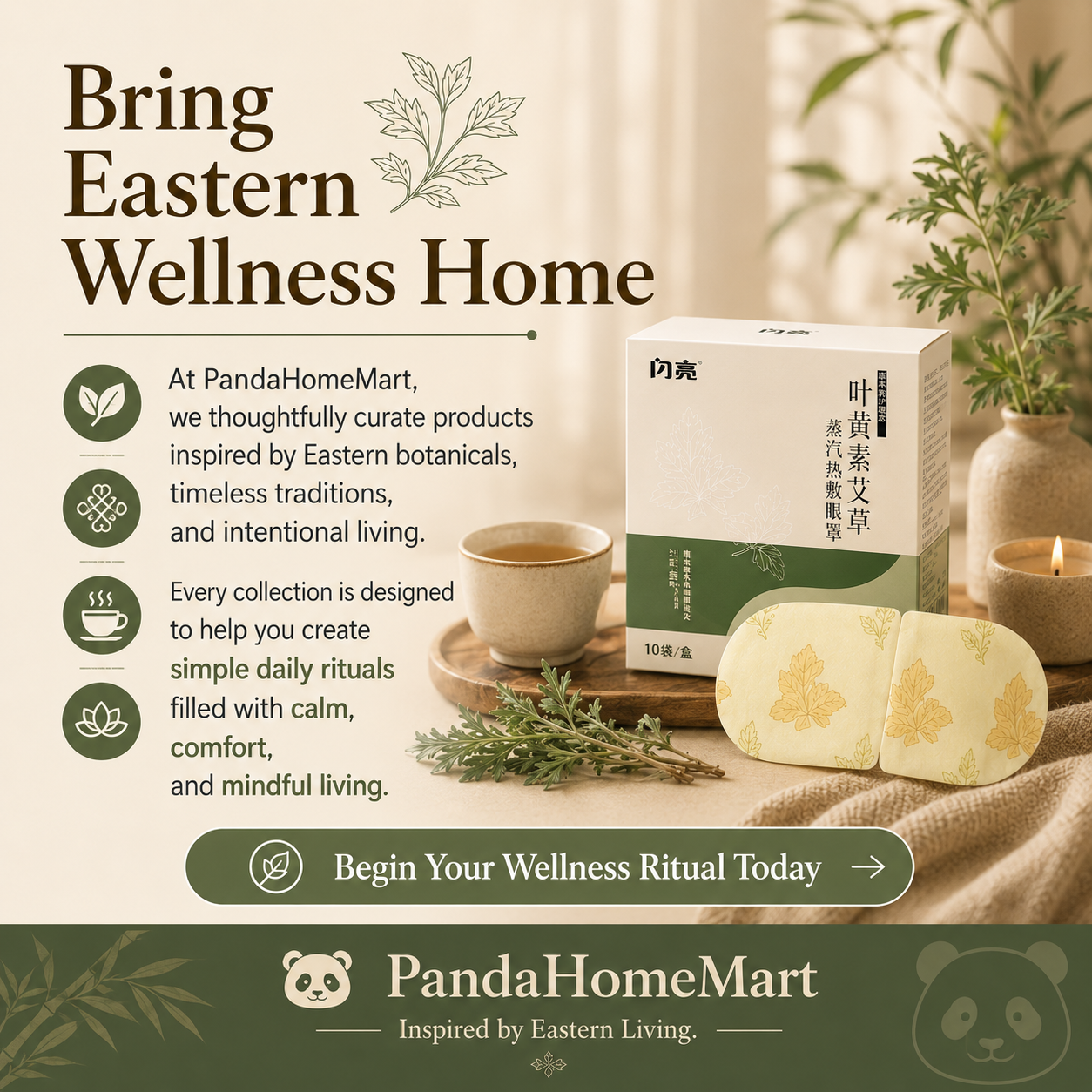 Herbal Wellness Steam Eye Mask Collection – Oriental Botanical Eye SPA For Balance, Relaxation & Mindful Living