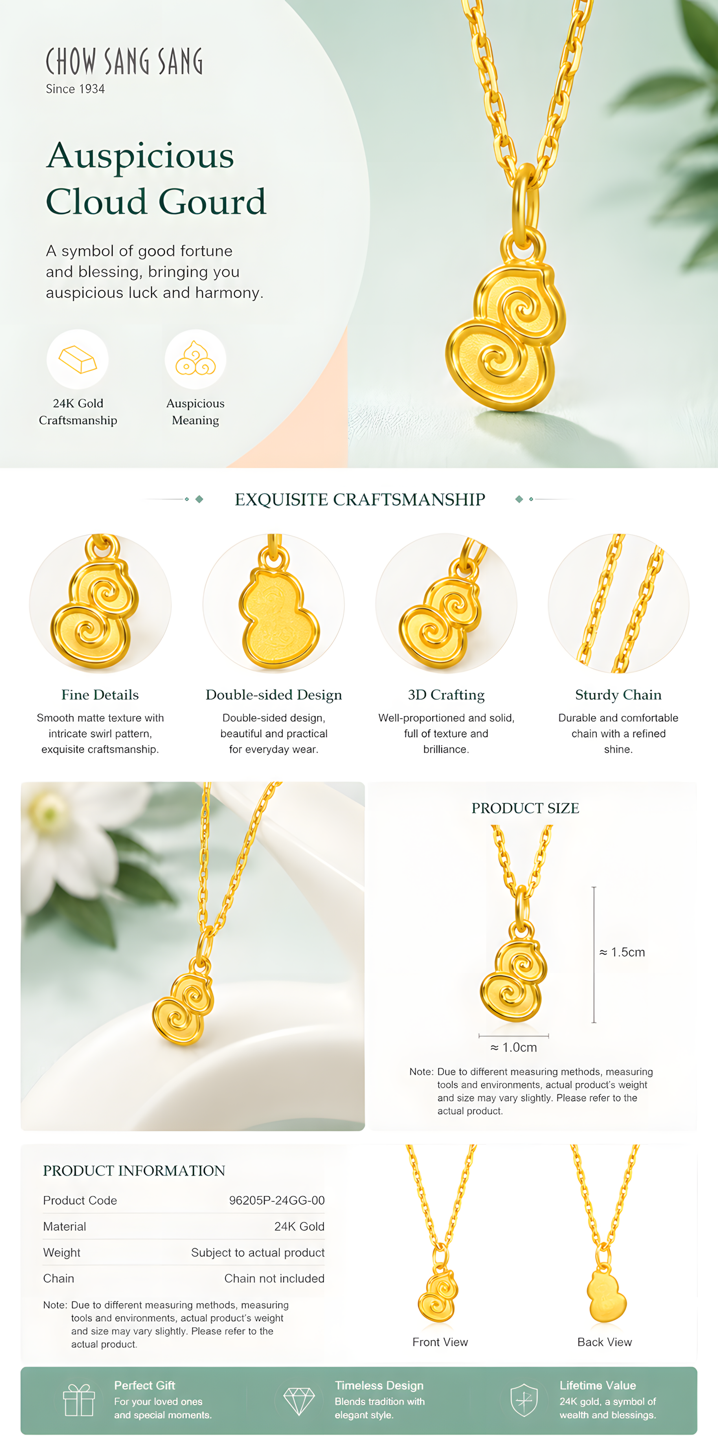 999 Pure Gold Double Blessing Gourd Charm™ | Prosperity, Happiness & Blessings