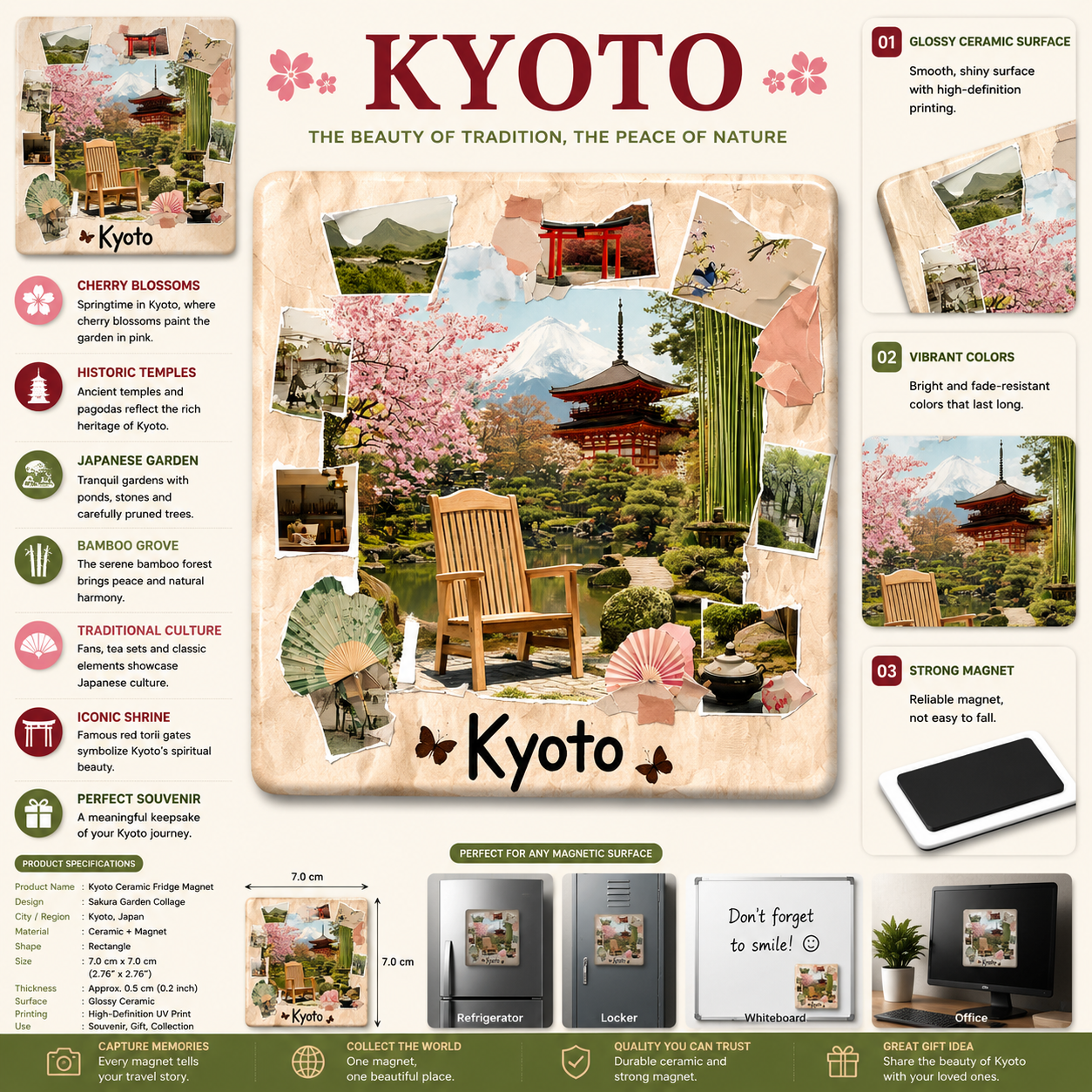 Kyoto Ceramic Fridge Magnet