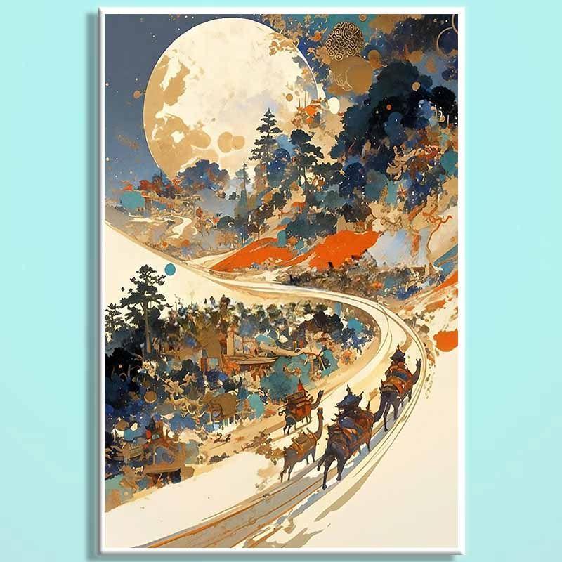 Dunhuang Ancient Charm Wooden Jigsaw Puzzle – Chinese Fantasy Desert Landscape Puzzle, Oriental Healing Art Puzzle, Relaxing Mindfulness Home Decor Gift DHGY007