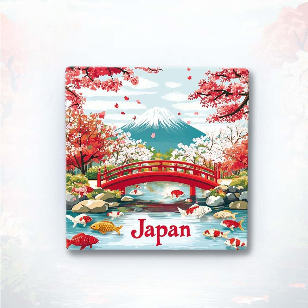 Japan Sakura & Heritage Fridge Magnet Collection™ (Set of 5) Kyoto • Mount Fuji • Tokyo Waves • Sakura Bridge • Japanese Heritage