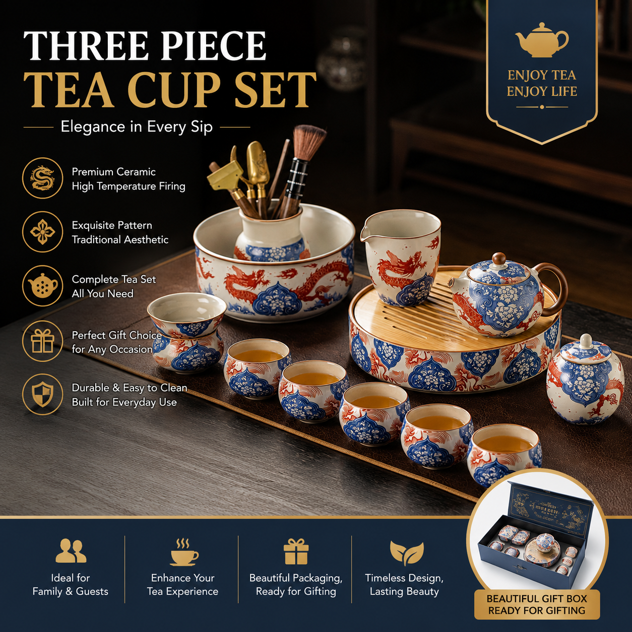 Imperial Dragon Tea Ceremony Set | Traditional Chinese Gongfu Tea Set