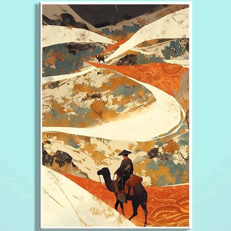 Dunhuang Ancient Charm Wooden Jigsaw Puzzle – Chinese Fantasy Desert Landscape Puzzle, Oriental Healing Art Puzzle, Relaxing Mindfulness Home Decor Gift DHGY008