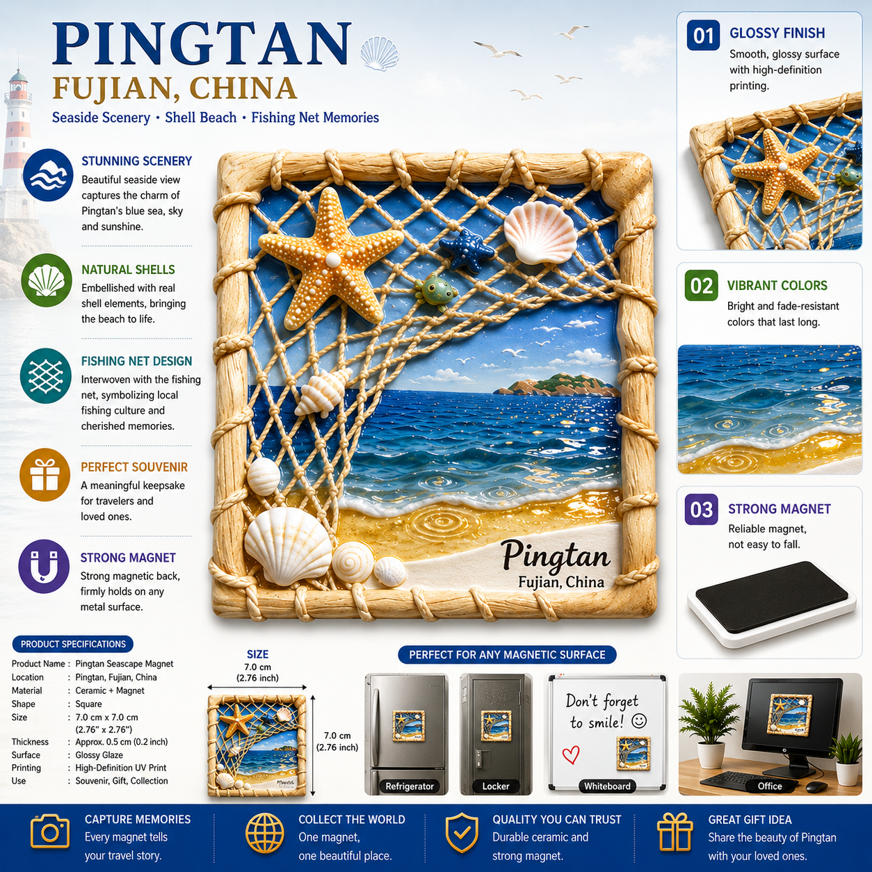 Pingtan Ocean Serenity Ceramic Fridge Magnet