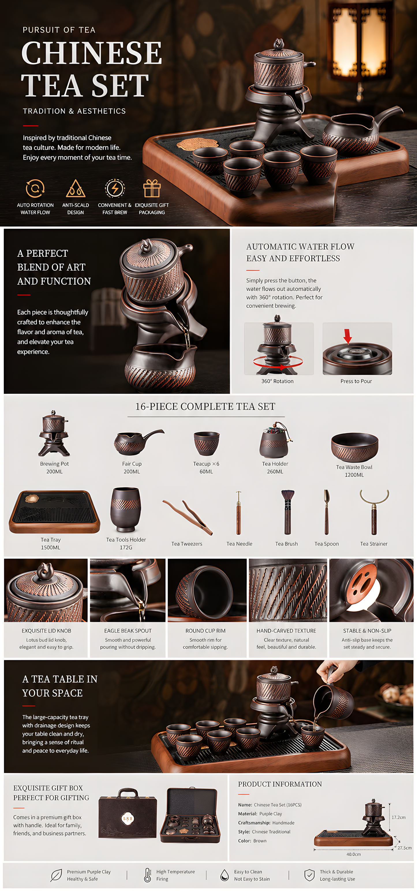 Traditional Chinese Ceramic Gongfu Tea Set Gift Box – Complete Tea Ceremony Collection