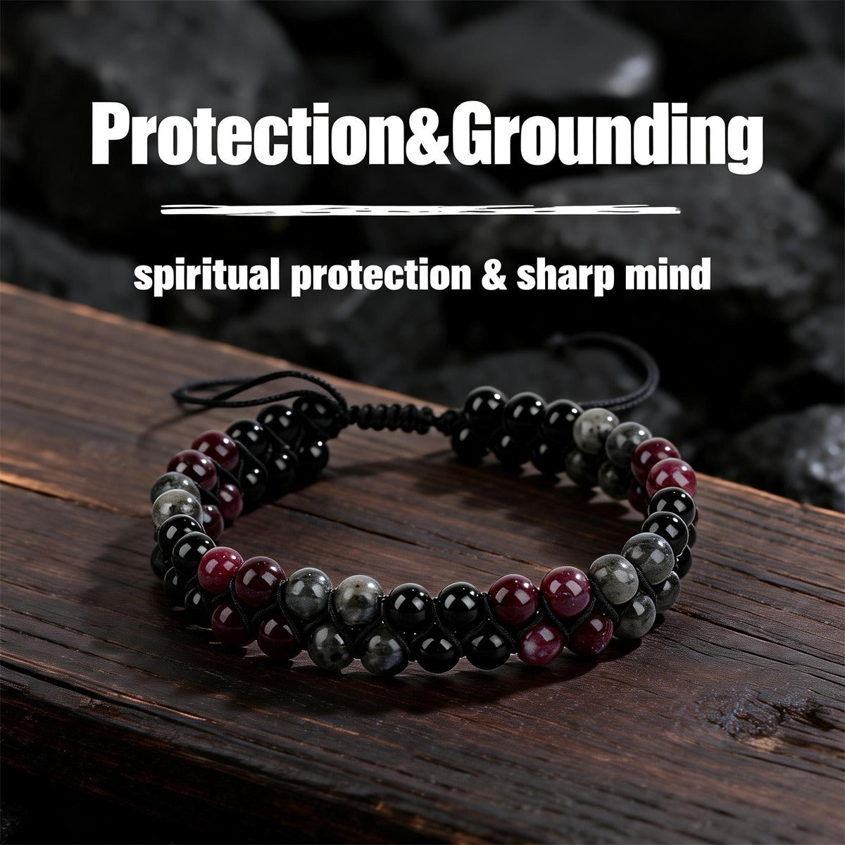 Protection & Grounding Crystal Bracelet™ | Obsidian, Garnet & Labradorite Bracelet