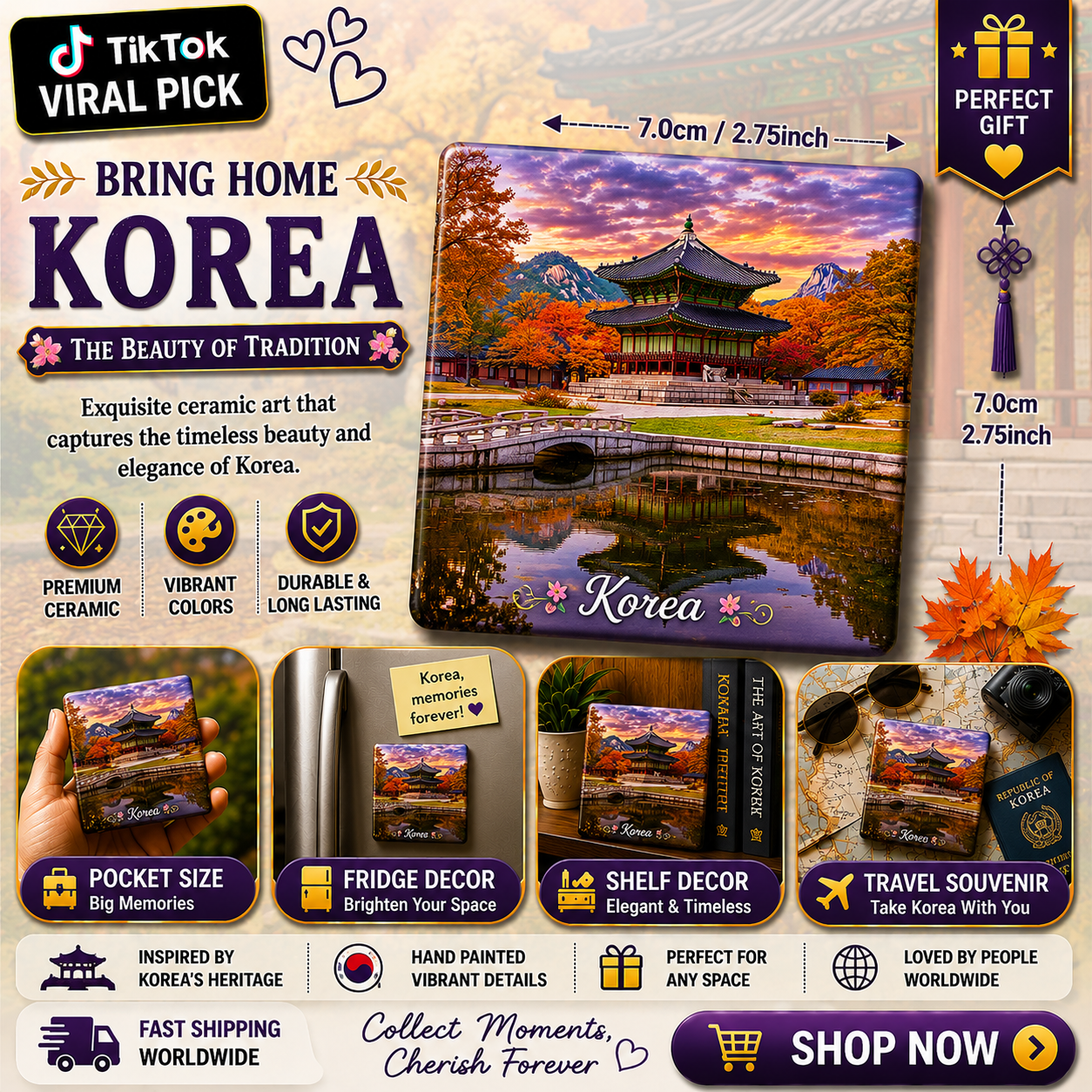 Korea Ceramic Fridge Magnet